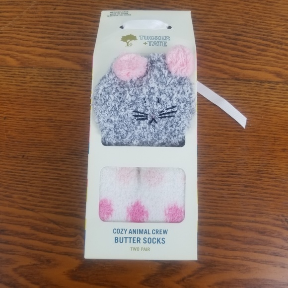 Tucker + Tate Other - Tucker Tate Crew Socks Kitten Cozy M/L 2 Pair